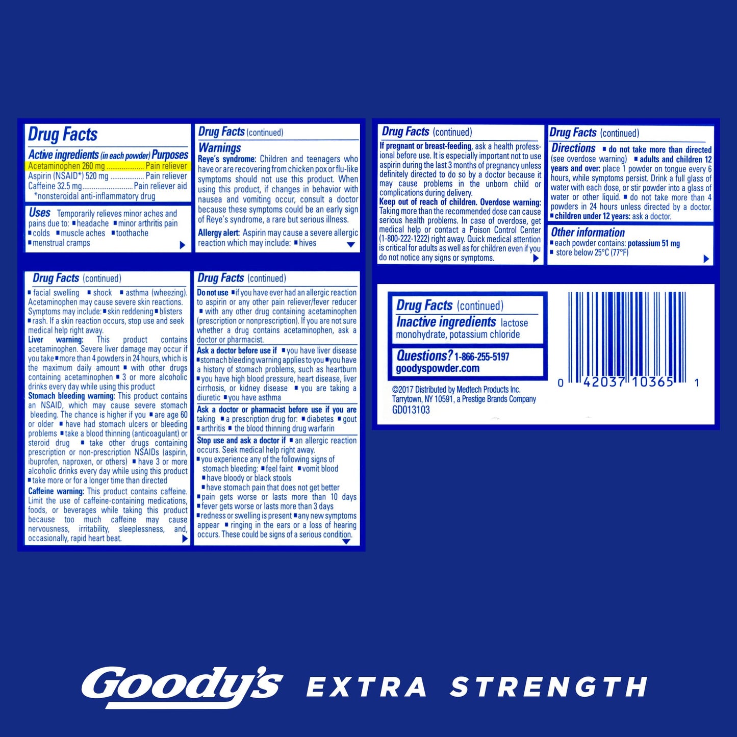 Goody's Pain Relief Powders, Extra Strength Headache Powder, 50 ct (Pack of 1) Goody's buy supplements Au
