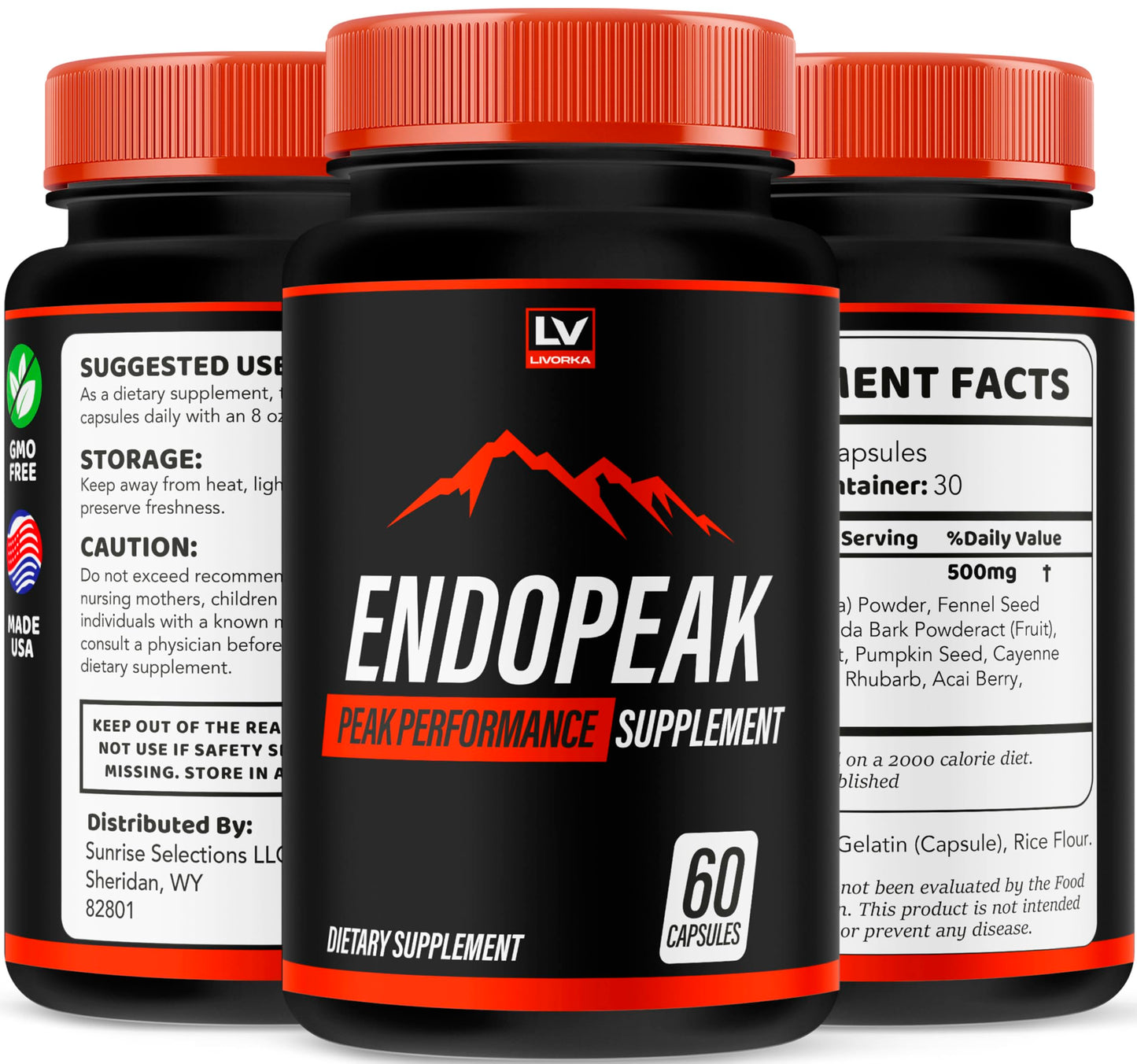 (5 Pack) Endopeak Capsules, Official Advanced Formula, 300 Capsules for 5 Months LIVORKABuy Supplements Australia