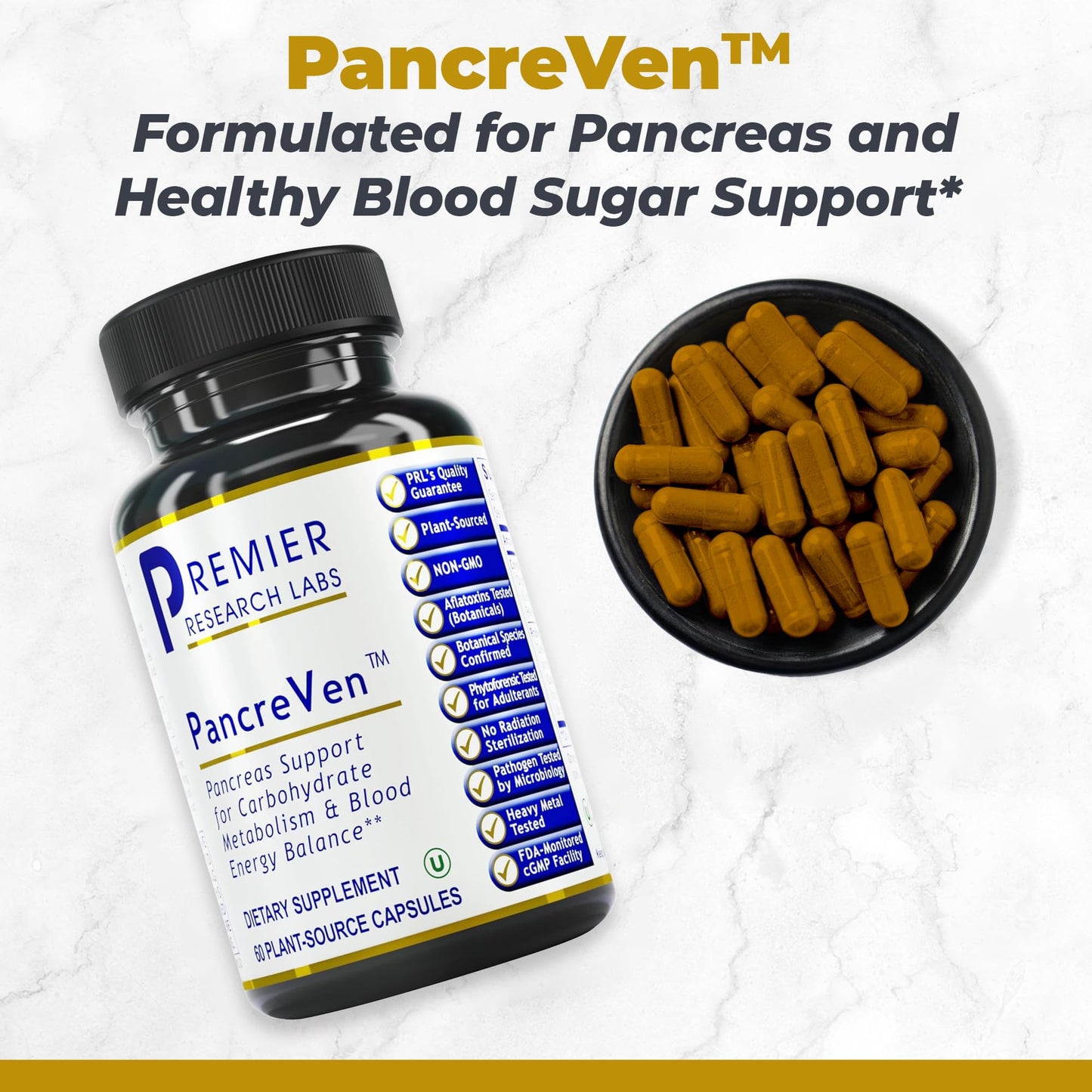 Premier Research Labs PancreVen - Pancreas Support, Pancreas Supplement, Cinnamon Supplements with Organic Ceylon Cinnamon & Prickly Pear to Aid Pancreas Health - 120 Vegetarian Capsules Premier Research LabsBuy Supplements Australia