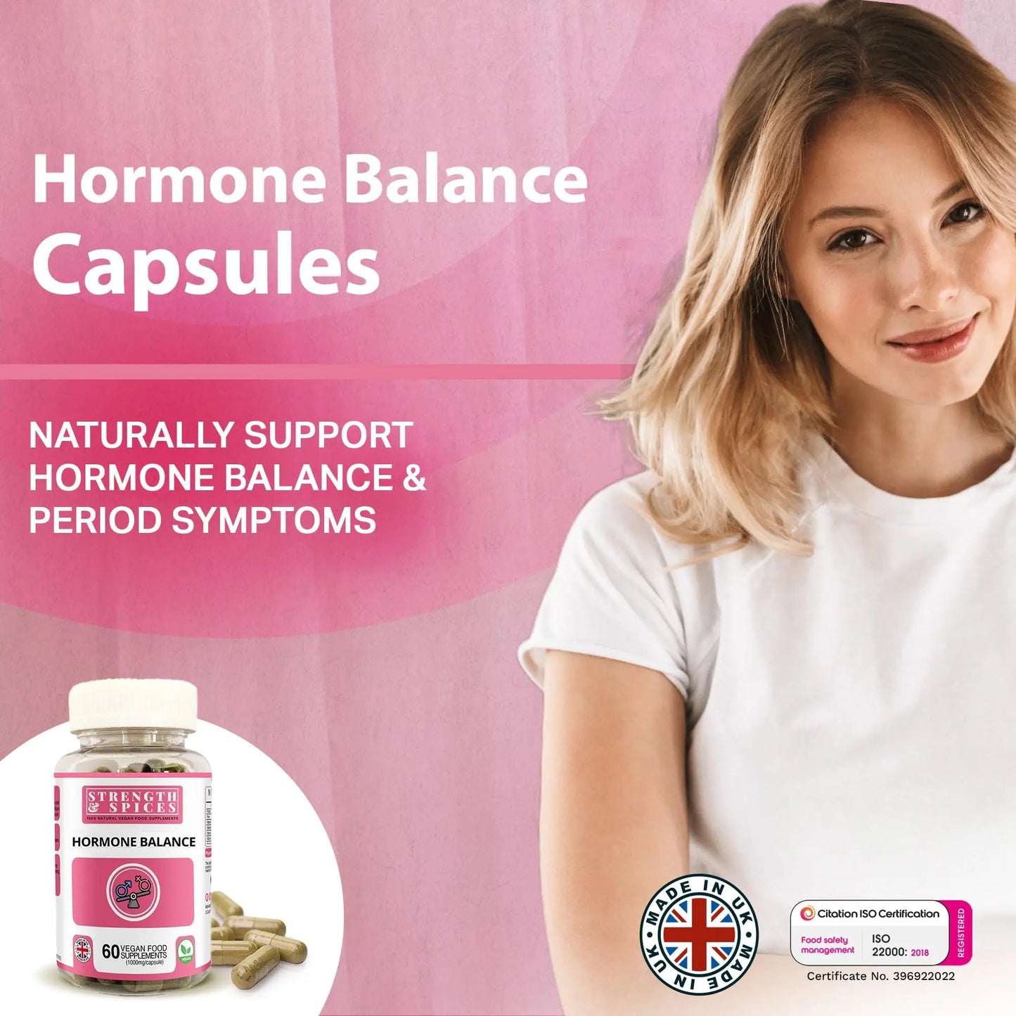 Strength & Spices Hormone Balance 100% Natural Estrogen Supplement – 12 Ingredients w Dong Quai - 60 Vegan UK Made 1000mg Capsules – Fertility and Menstrual Comfort STRENGTH & SPICES100% Natural Vegan Food SupplementsBuy Supplements Australia