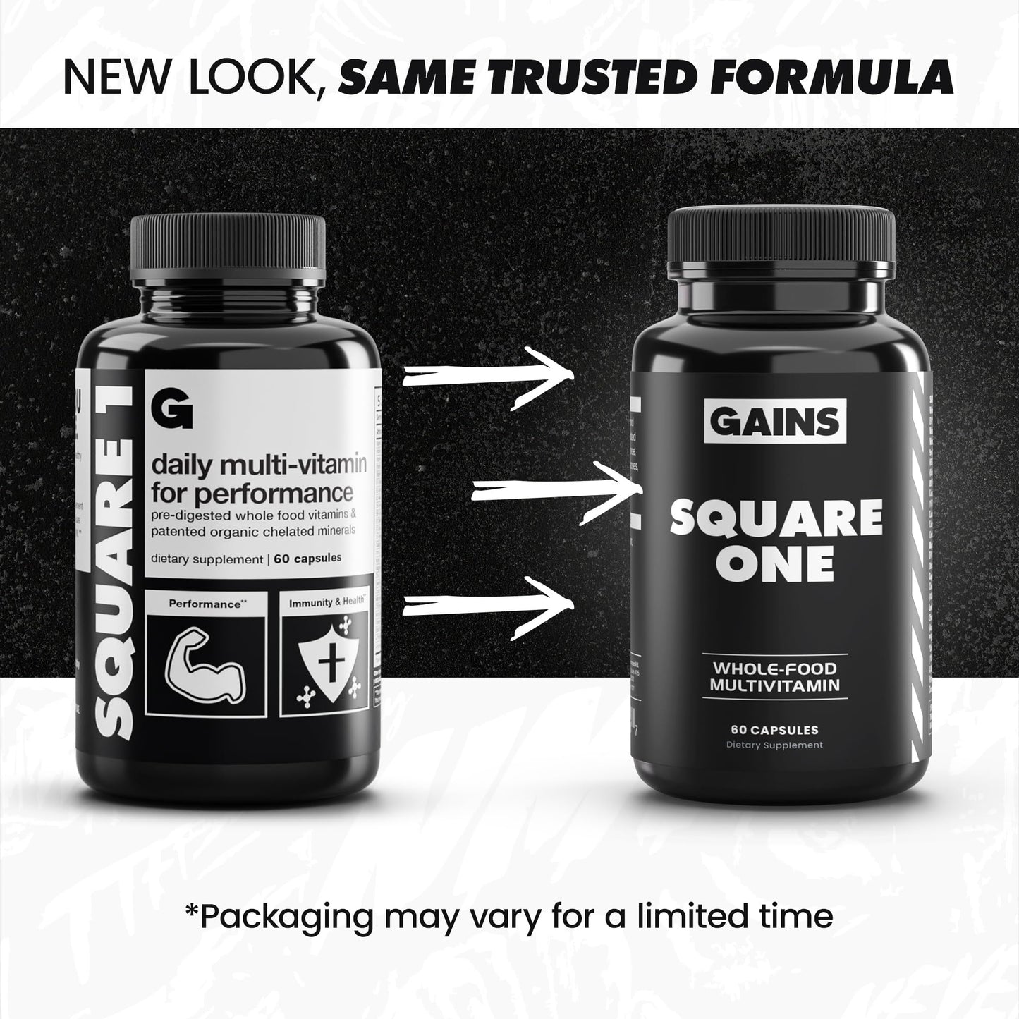 Gains in Bulk Square 1 Multivitamin and Mineral Supplement for Women and Men, Vitamins, Digestive Enzymes and Organic Minerals for Muscle Health, Performance and Immune Support, 90 Capsules GAINS IN BULK GAINSINBULK.COMBuy Supplements Australia
