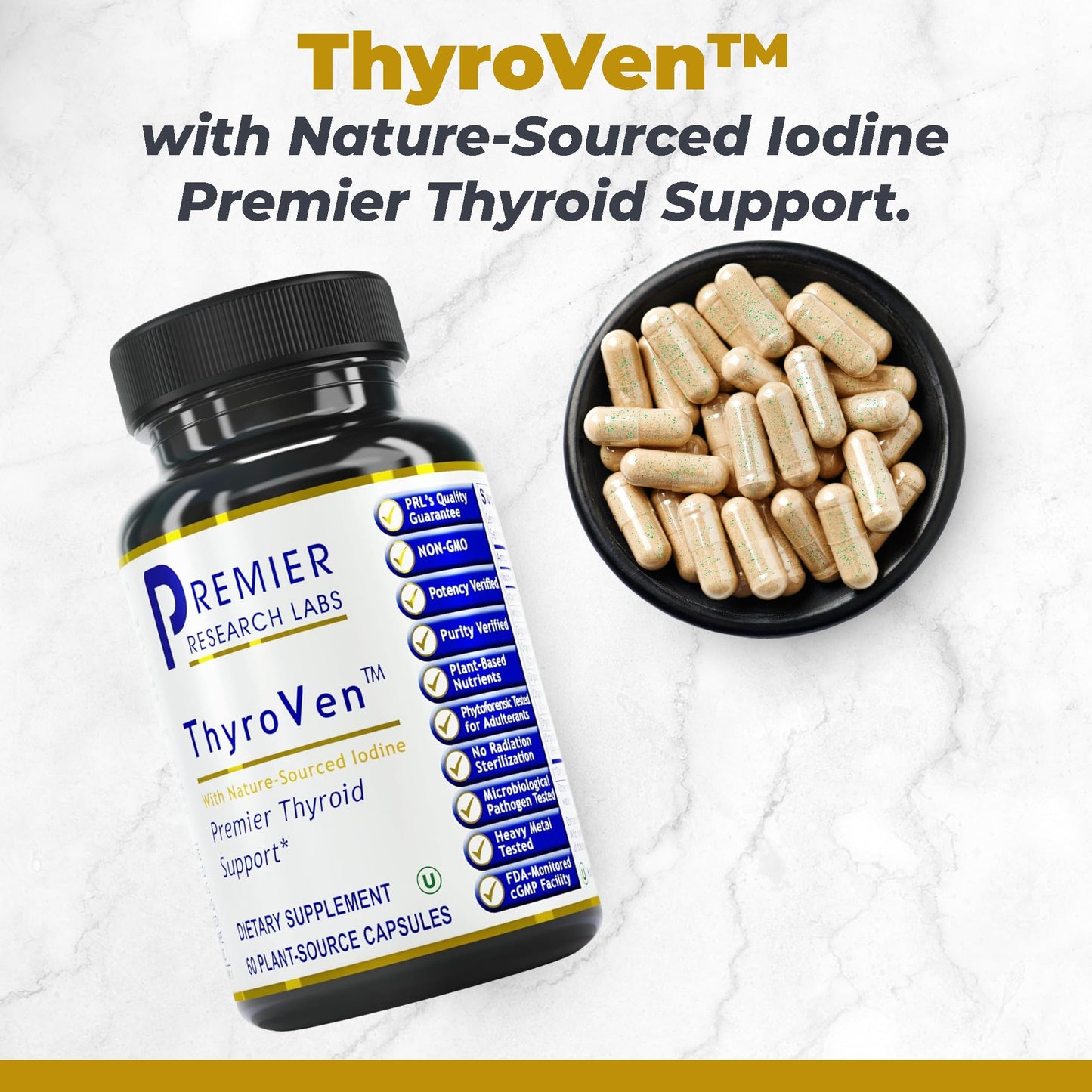 Premier Research Labs ThyroVen - Thyroid Support for Women, Thyroid Support for Men, Thyroid Supplement, Thyroid Support Complex with Naturally-Sourced Iodine - 60 Capsules Premier Research LabsBuy Supplements Australia