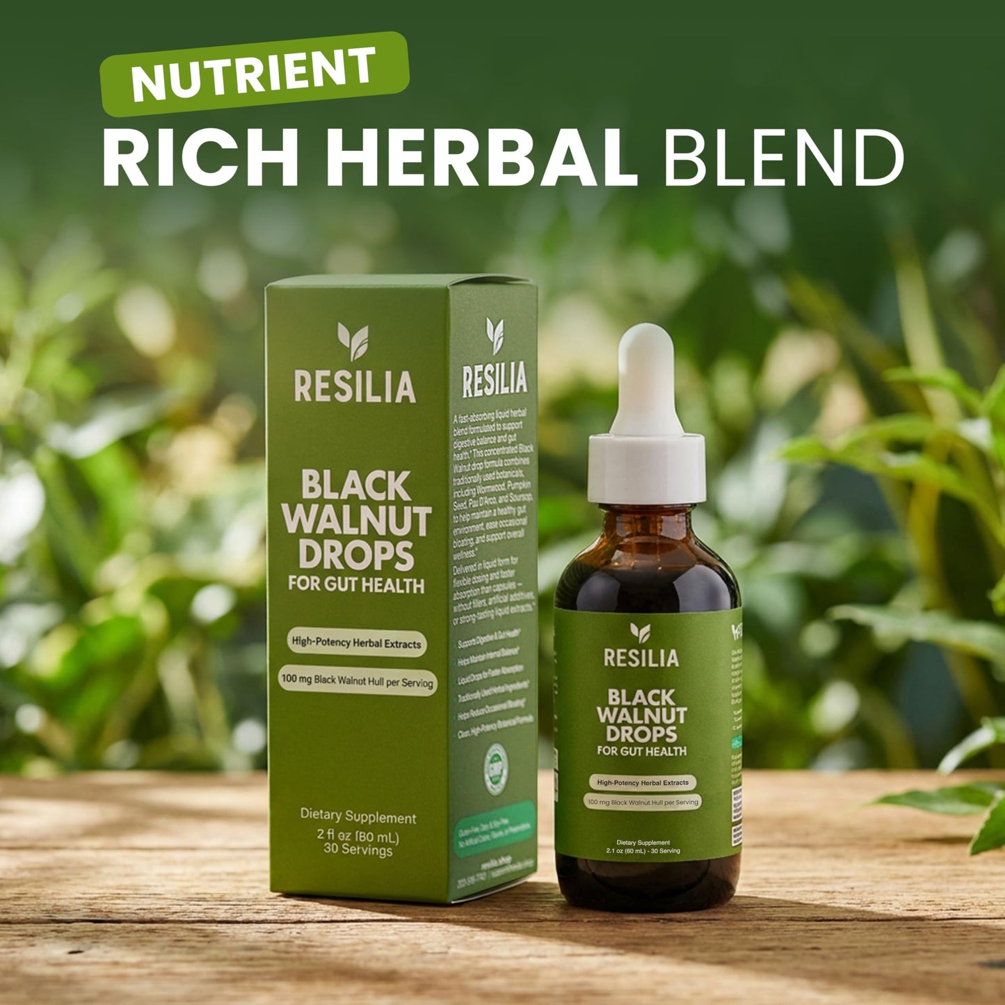 Resilia Herbal Cleanse Liquid Drops – Black Walnut & Wormwood Extract with Pumpkin Seed, Garlic & Turmeric – Alcohol-Free Vegan Tincture for Digestive & Daily Wellness Support, 2 fl oz Resilia Oil Of Oregano buy supplements Au