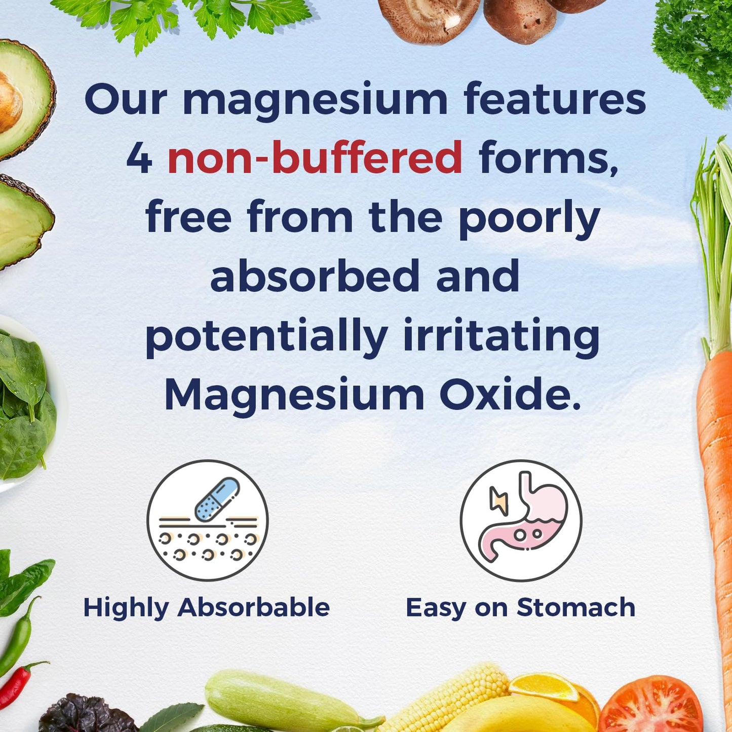 Vitalitown Magnesium Complex Supplement 500mg - NSF Certified Magnesium Glycinate, Malate, Taurate & Citrate - Chelated High Absorption & Gentle on Stomach - Vegan Non-GMO 120 Capsules VITALITOWNBuy Supplements Australia