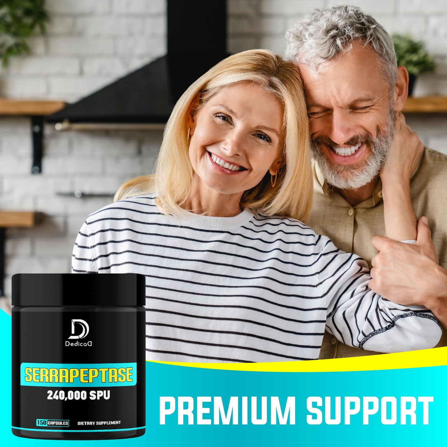 DEDICAD Serrapeptase Supplement 240,000 SPU - 150 Capsules for Smooth Breathing, Heart Health & Immune System Support - 75-Serving Supply DEDICAD buy supplements Au