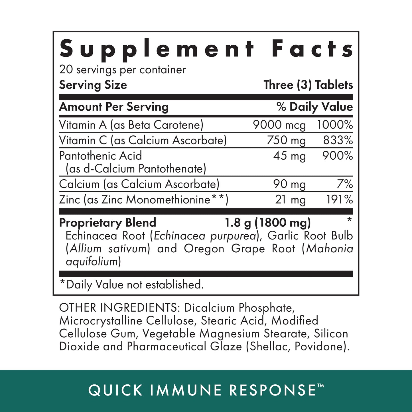 Michael's Health Naturopathic Programs Quick Immune Response - 60 Vegetarian Tablets - Immune System Support - With Vitamin A, Vitamin C & Zinc - 20 Servings MICHAEL'SBuy Supplements Australia