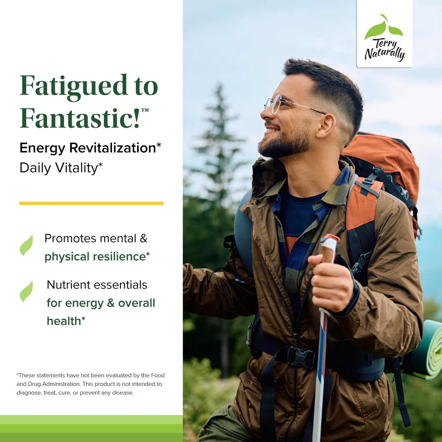 Terry Naturally Fatigued to Fantastic Energy Revitalization - Drink Mix for Energy with L-Tyrosine, Vitamins A, D3, E & B - Supports Heart Health - 7.6 oz (30 Servings) Terry NaturallyBuy Supplements Australia