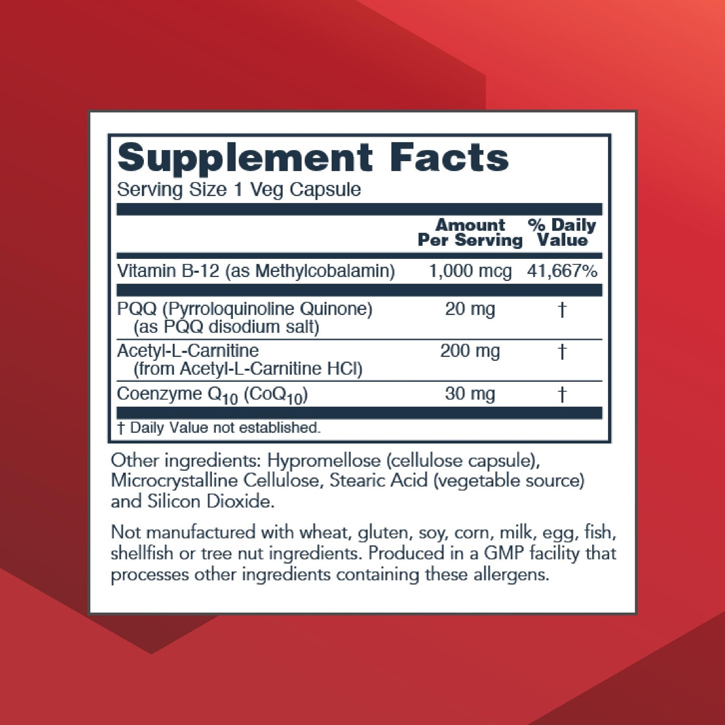 PROTOCOL FOR LIFE BALANCE PQQ Complex - Mitochondrial Health - with CoQ10 & L Carnitine - B Vitamin - Supplement for Energy - 30 Veg Caps PROTOCOL FOR LIFE BALANCE buy supplements Au