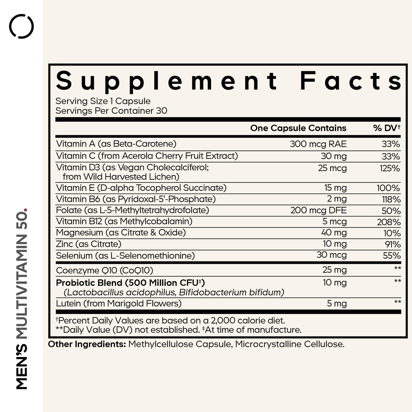 Codeage Men's Multivitamin 50 - Essential Vitamins & Minerals for Men Over 50 - Daily Multivitamins for Men Supplement - Vitamin A, C, D3, E, B6, B1, CoQ10, Probiotics, Lutein - Non-GMO - 30 Capsules CodeageBuy Supplements Australia