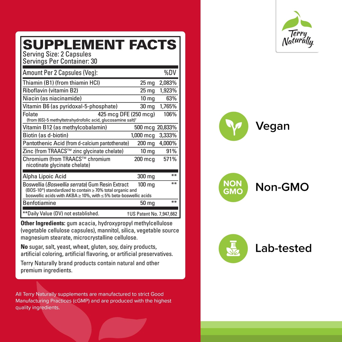 Terry Naturally Healthy Feet & Nerves - Herbal Supplement with Bioactive Vitamin B12 - Circulation & Nerve Health Support Supplement - Vegan Capsules with Boswellia Serrata - 60 Capsules Terry NaturallyBuy Supplements Australia