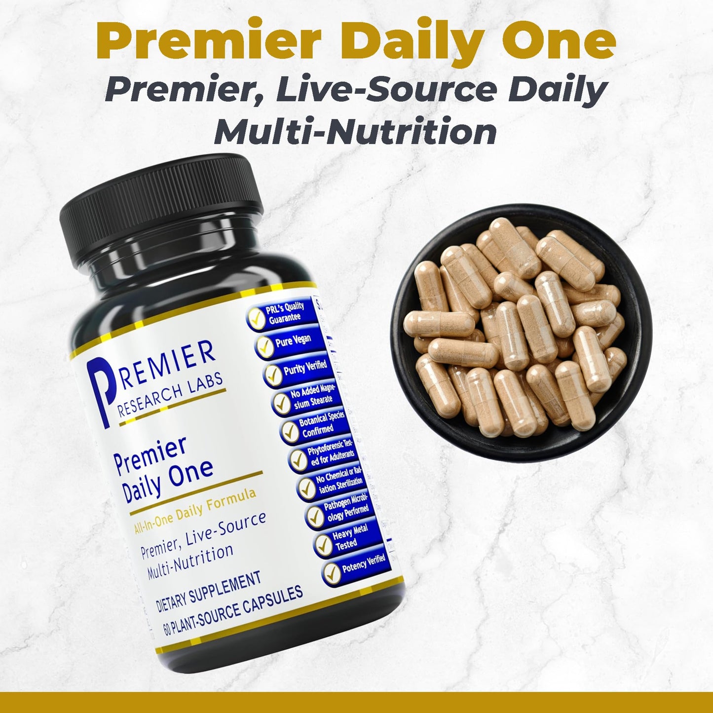 Premier Research Labs Premier Daily One - Super Greens, Vegetable Supplements for Adults with Cruciferous Veggies, Milk Thistle for Liver Support, Phytonutrients, Beta Glucan - 60 Vegetarian Capsules Premier Research LabsBuy Supplements Australia