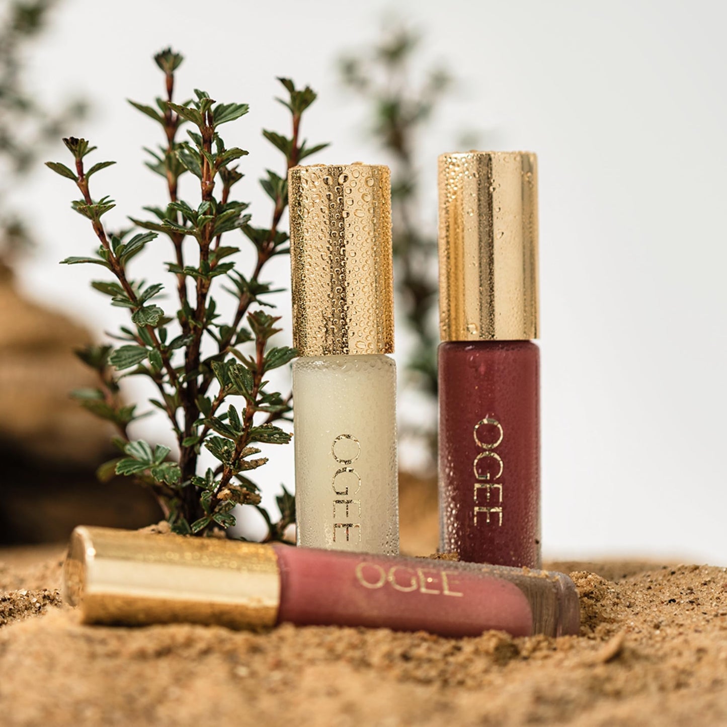 Ogee Beyond Clean Lip Gloss - Certified Organic Lip Gloss for Women - Effortlessly Plump, Hydrate & Add High-Shine Color, Freesia - Desert Rose Shimmer OgeeBuy Supplements Australia
