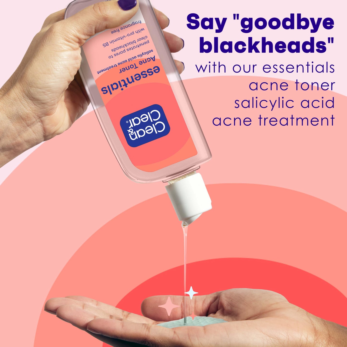 Clean & Clear Essentials Oil-Free Acne Toner, 2% Salicylic Acid Acne Treatment with Pro-Vitamin B5, Deep Pore Facial Toner