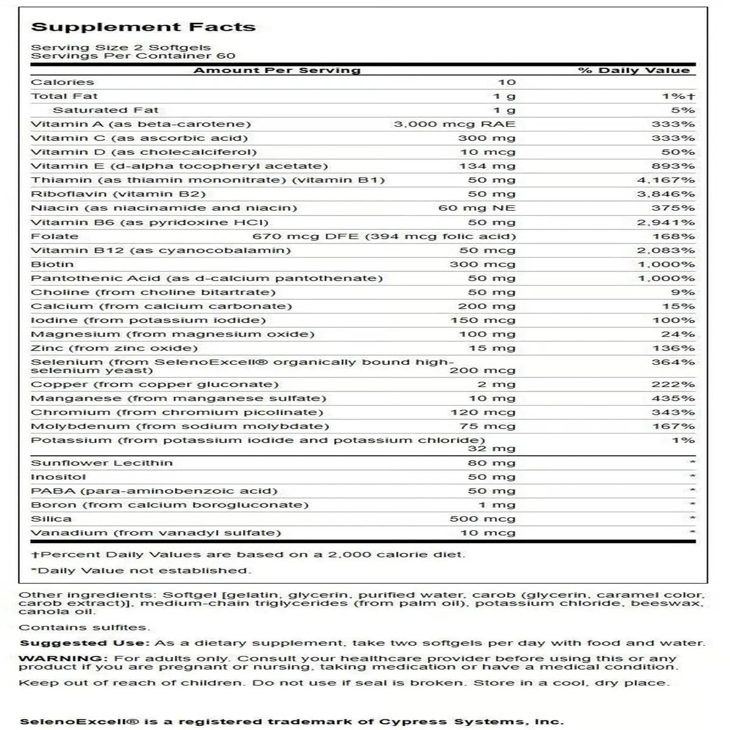 Swanson Multi Without Iron Multivitamin Health Supplement Iron-Free Formula 120 Softgels Sgels Swanson
