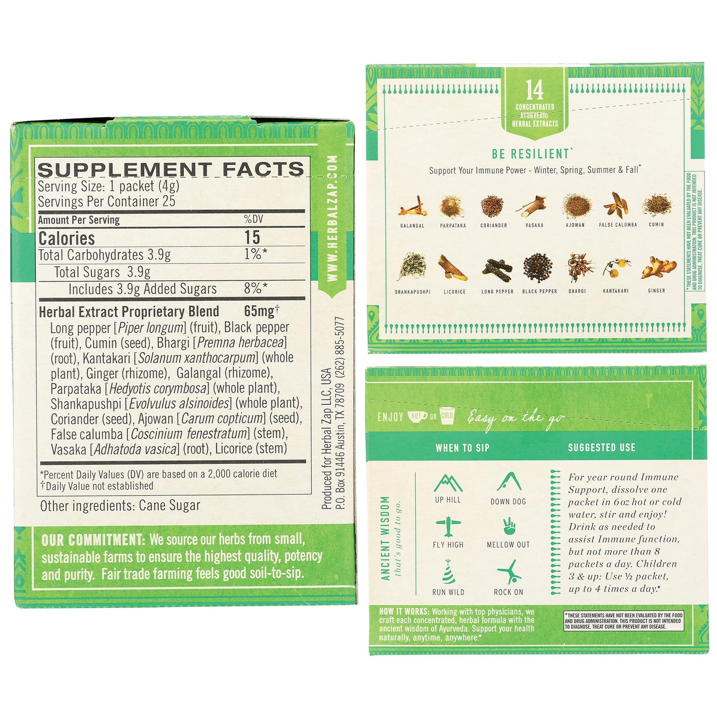 Herbal Zap! Immune Support Supplement Powder (25 Packets Per Box) – Ancient Ayurvedic Herbal Blend, Dissolves in Hot or Cold Water, 0.14 Oz Ea Herbal ZapBuy Supplements Australia