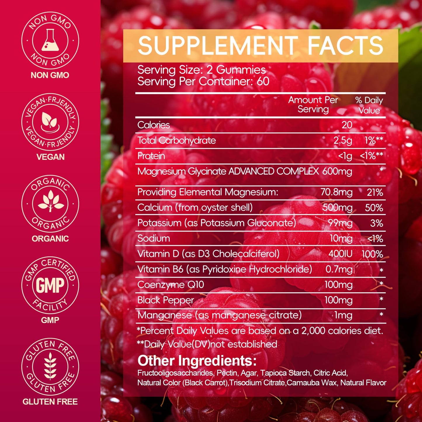 Magnesium Glycinate Gummies 600mg, Sugar Free Magnesium Gummies for Adults, Chewable Potassium Supplements for Body Support, Zzz and Relaxation, 120 Count AEQNJVBuy Supplements Australia