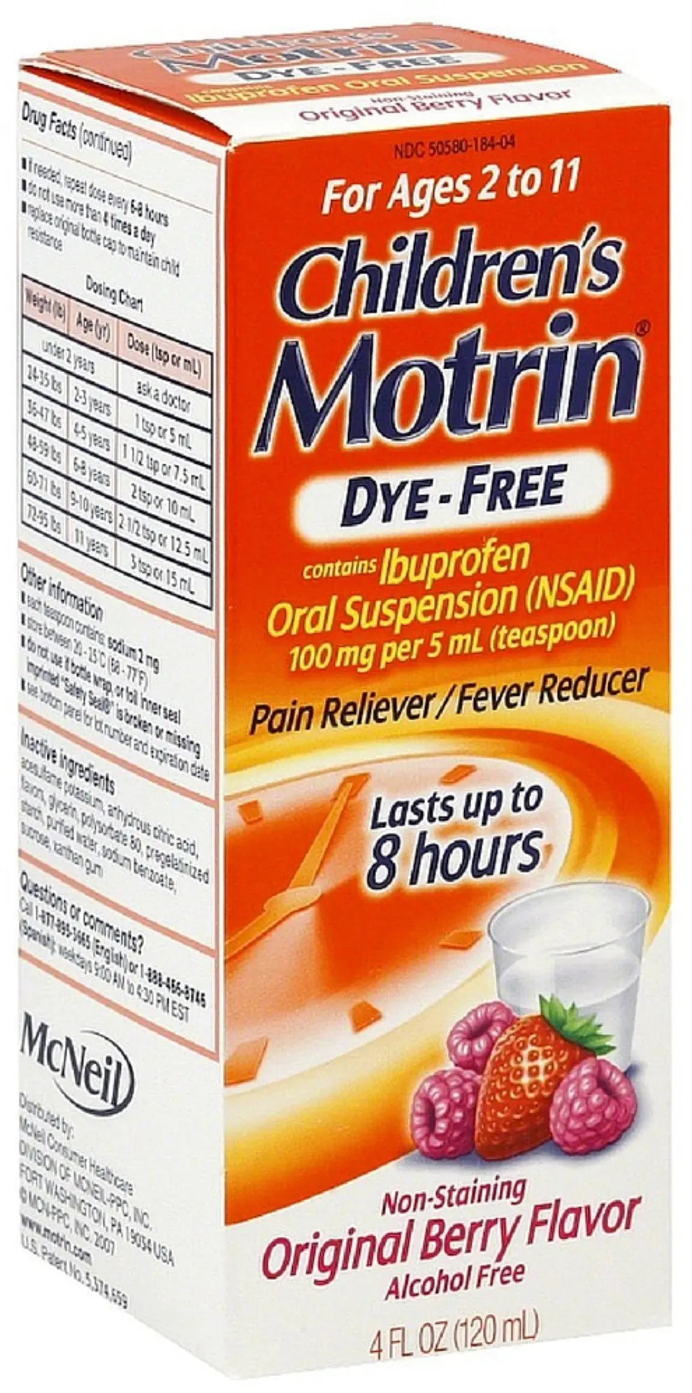 Motrin Children's Dye-Free Pain Reliever/Fever Reducer, Original Berry Flavor 4 Oz (3 Pack) XllentBuy Supplements Australia