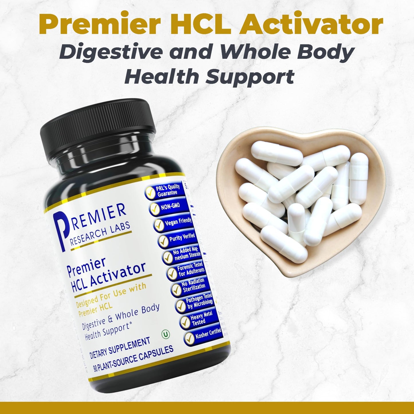 Premier Research Labs Premier HCL Activator - Pepsin Digestive Enzymes Supplement for Optimal Digestive Function for Men & Women, Low Stomach Acid, Nutrient Absorption - 90 Vegetarian Capsules Premier Research LabsBuy Supplements Australia