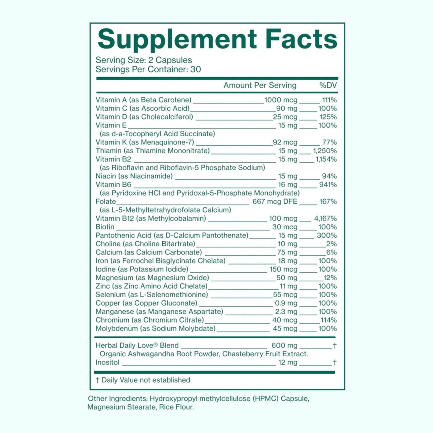 Love Wellness Daily Love Multivitamin for Women | Supports Energy, Cortisol, Immune Health, Stress Relief, & PMS | Complete with Vitamin D, C, Iron, Calcium, Zinc, & Biotin, Magnesium | 30-Day Supply Love Wellness buy supplements Au