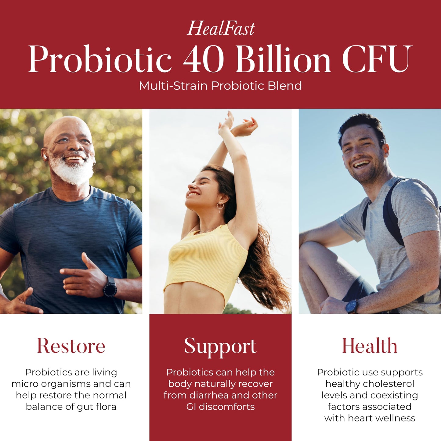 HealFast Physician Formulated Probiotic Supplement - 40 Billion CFU - Live Prebiotics and Probiotics for Men and Women - Probiotics for Gut Health - Non-GMO and Vegan - 30 Day Supply HealFastBuy Supplements Australia