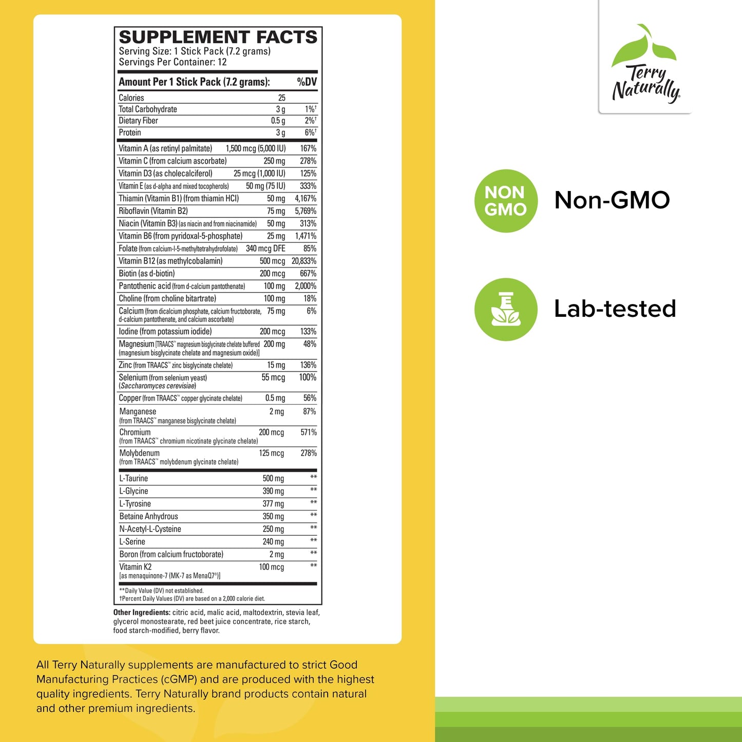 Terry Naturally Fatigued to Fantastic Energy Revitalization - Drink Mix for Energy with L-Tyrosine, Vitamins A, D3, E & B - Supports Heart Health - 12 Individual Packets (12 Servings) Terry NaturallyBuy Supplements Australia