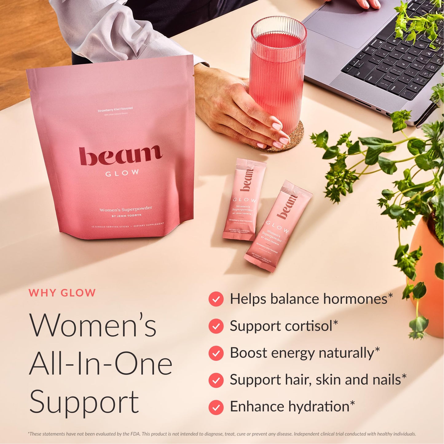 Beam Glow Hormone Balance Supplement for Women – Cortisol Supplement for Women, PMS Relief Supplement, Perimenopause & PCOS Support, Womens Vitamins, Thyroid Support with Ashwagandha & Selenium Beam buy supplements Au