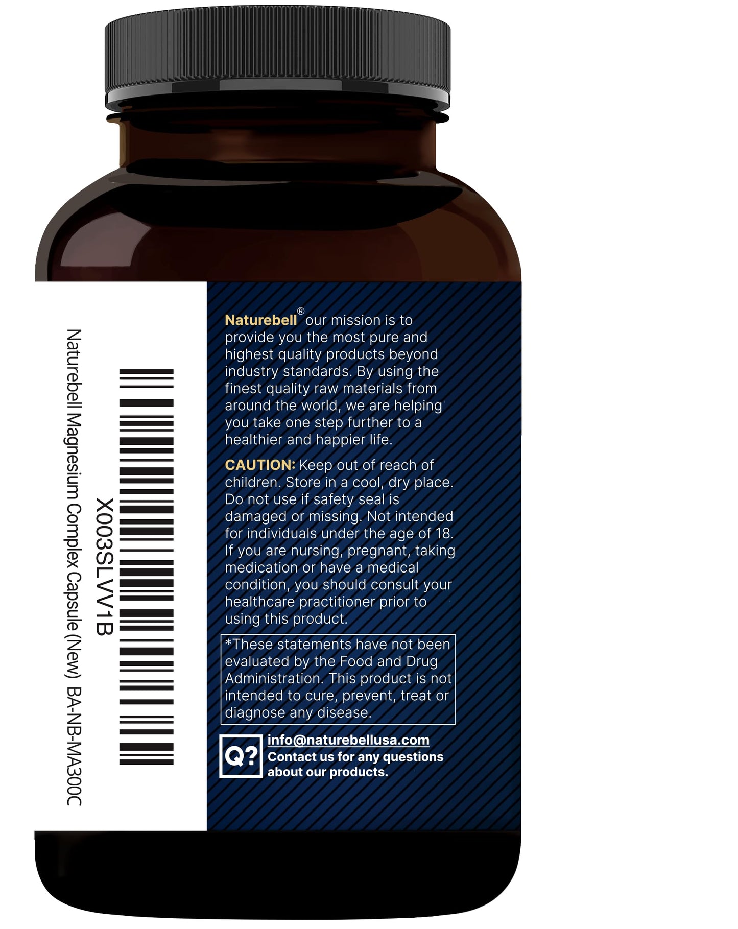 Magnesium Complex 500mg, 300 Capsules | 10-in-1 Magnesium Glycinate, Citrate, Malate & More | Chelated Form for Easy Absorption | Non-GMO NatureBell buy supplements Au