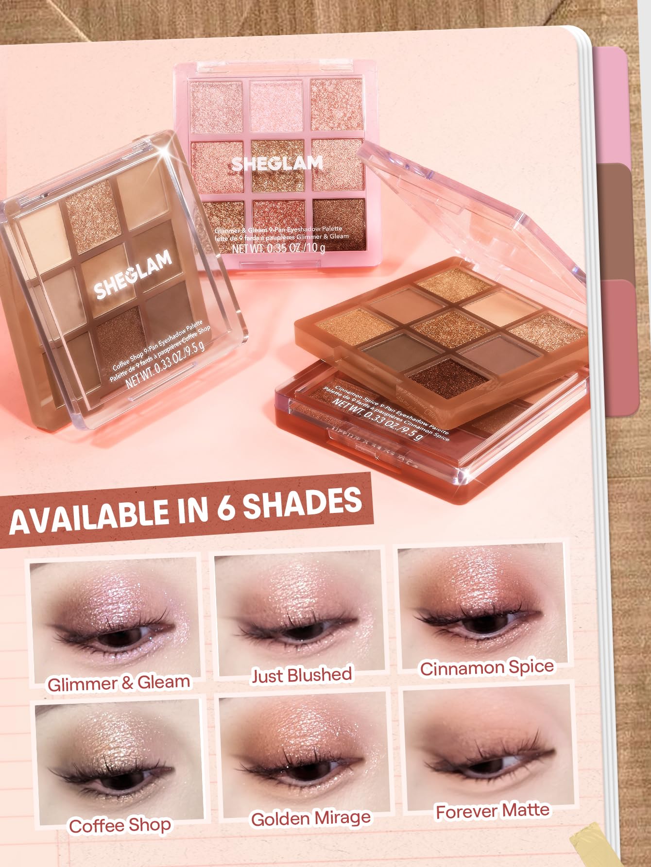 SHEGLAM Eyeshadow Palette 9-Color Ultra-pigmented Shimmer & Matte Shades, Vegan & Cruelty-free-Coffee Shop SHEGLAMBuy Supplements Australia