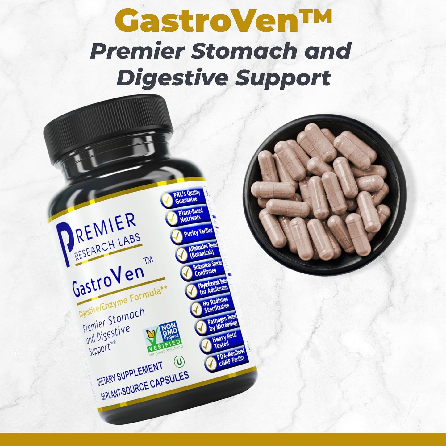 Premier Research Labs GastroVen - Digestive Enzymes for Women & Men, Digestive Health Supplement, Supports Healthy Gut Microbiome w/Bromelain, Ginger - 60 Capsules Premier Research LabsBuy Supplements Australia