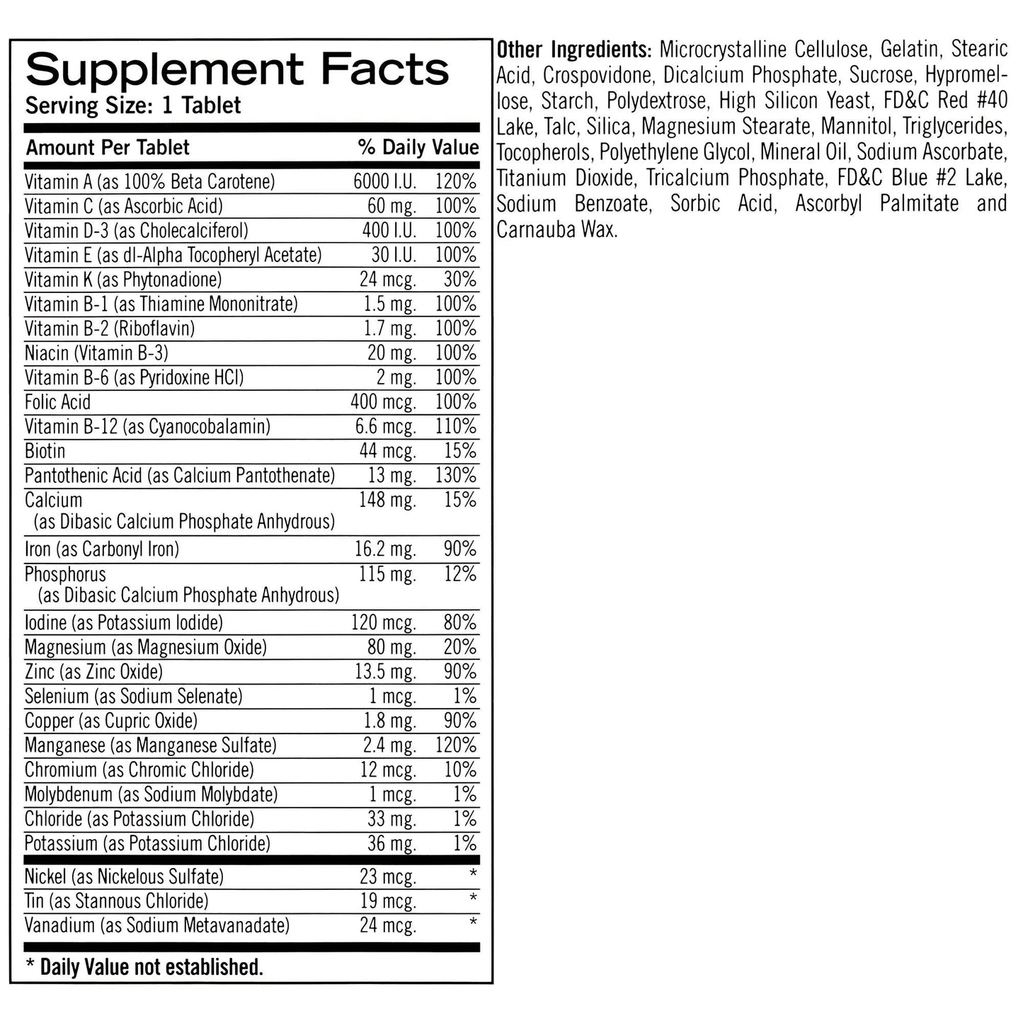 Geritol Multi-Vitamin Nutritional Support Tablets, Balance of 26 Essential Vitamins and Minerals, 100-Count Bottles (Pack of 2) Geritol
