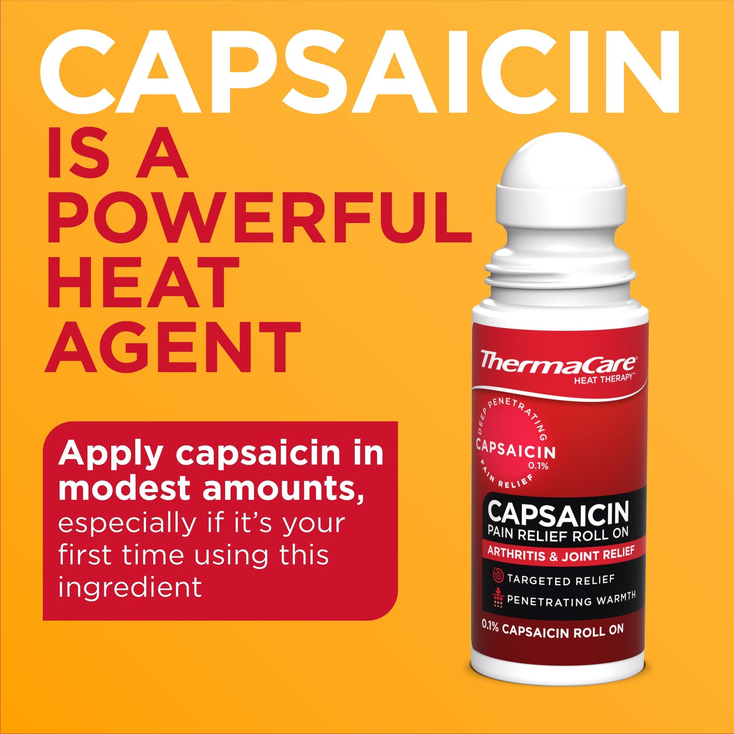ThermaCare Arthritis Pain Relief Roll-On - Fast-Acting Capsaicin Formula for Joint & Muscle Pain - Soothing Warmth - Mess-Free Application - Targets Stiffness & Discomfort - 2.5 oz ThermaCareBuy Supplements Australia