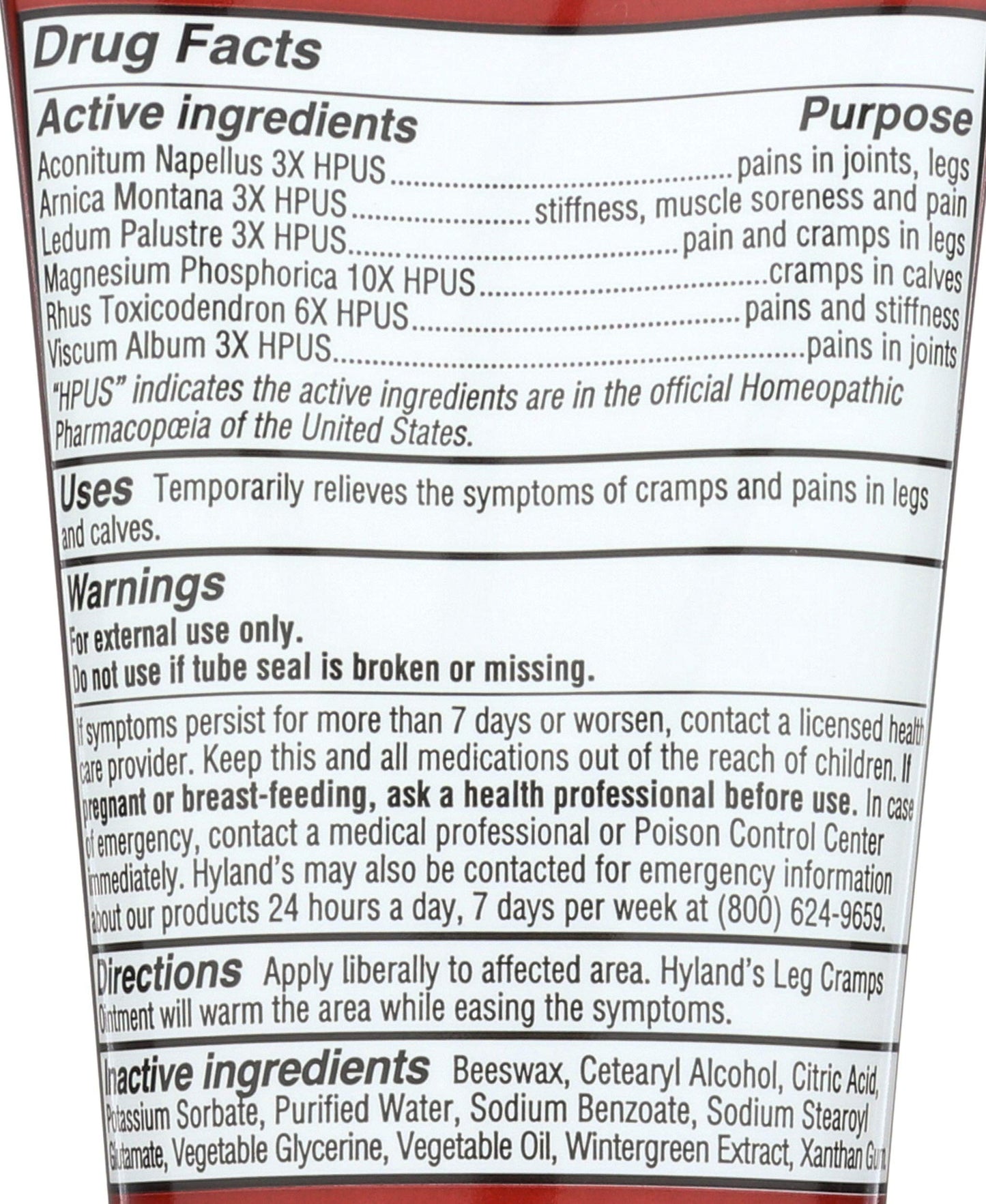 Hylands Homeopathic Leg Cramps - Ointment - 2.5 oz Hyland'sBuy Supplements Australia