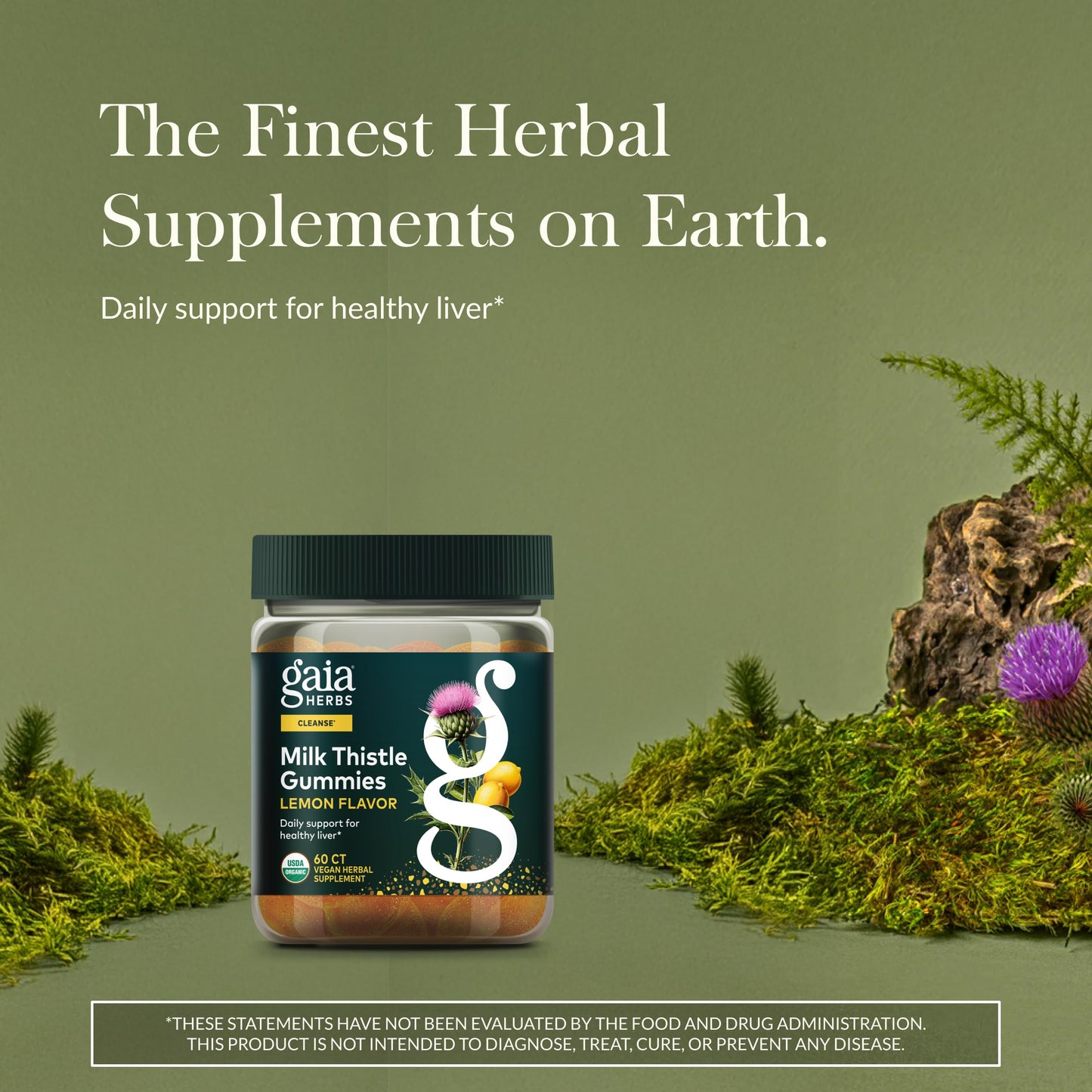Gaia Herbs Milk Thistle Gummies - Herbal Supplement with Antioxidant Properties for Liver Health & Liver Detox - Lemon Flavored - 60 Vegan Gummies Gaia HerbsBuy Supplements Australia