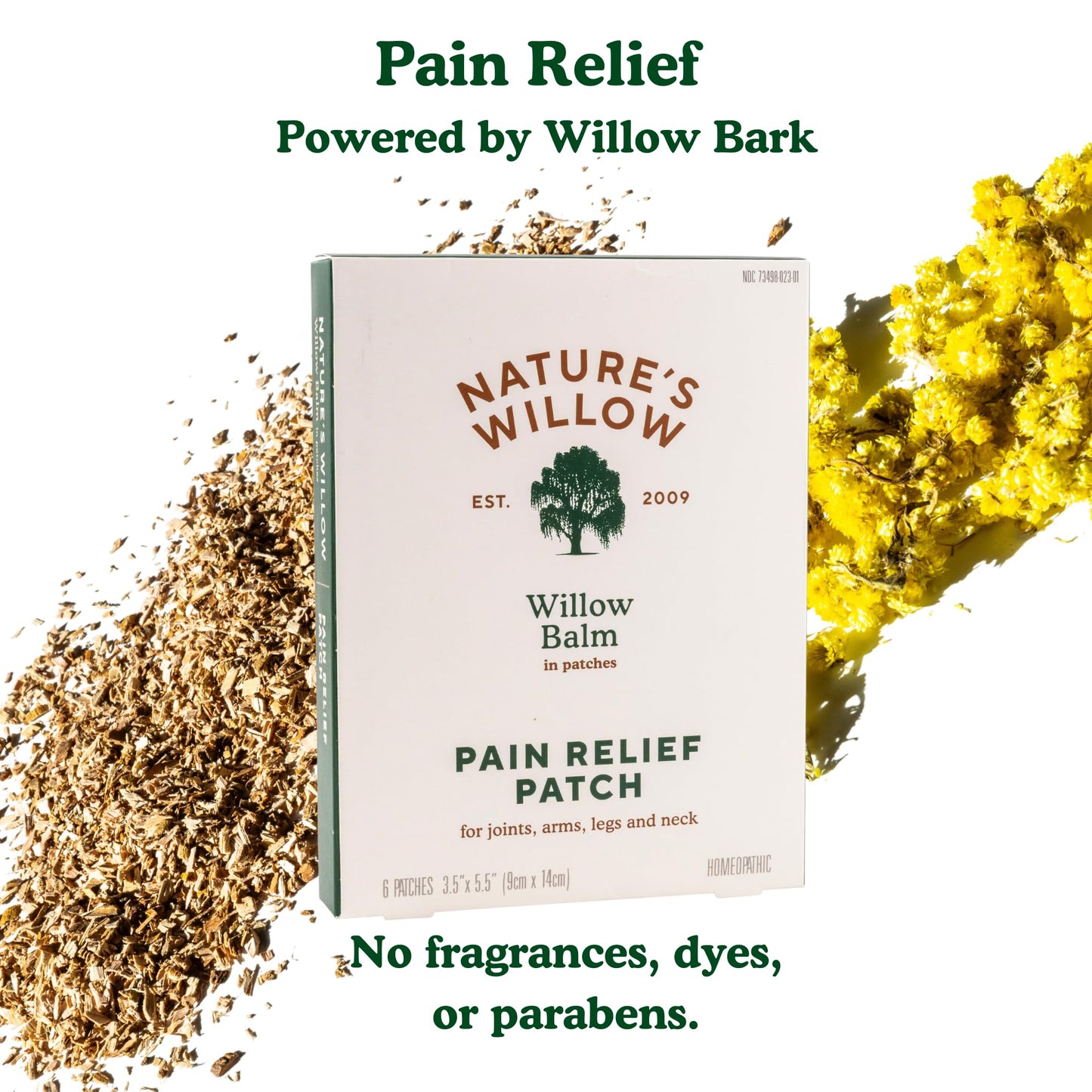 Nature's Willow Natural Pain Relief Patches for Muscles & Joints | Fast-Acting with White Willow Bark | Free from Artificial Fragrances & Dyes | 6 Patches per Pack (3-Pack) Nature's WillowBuy Supplements Australia