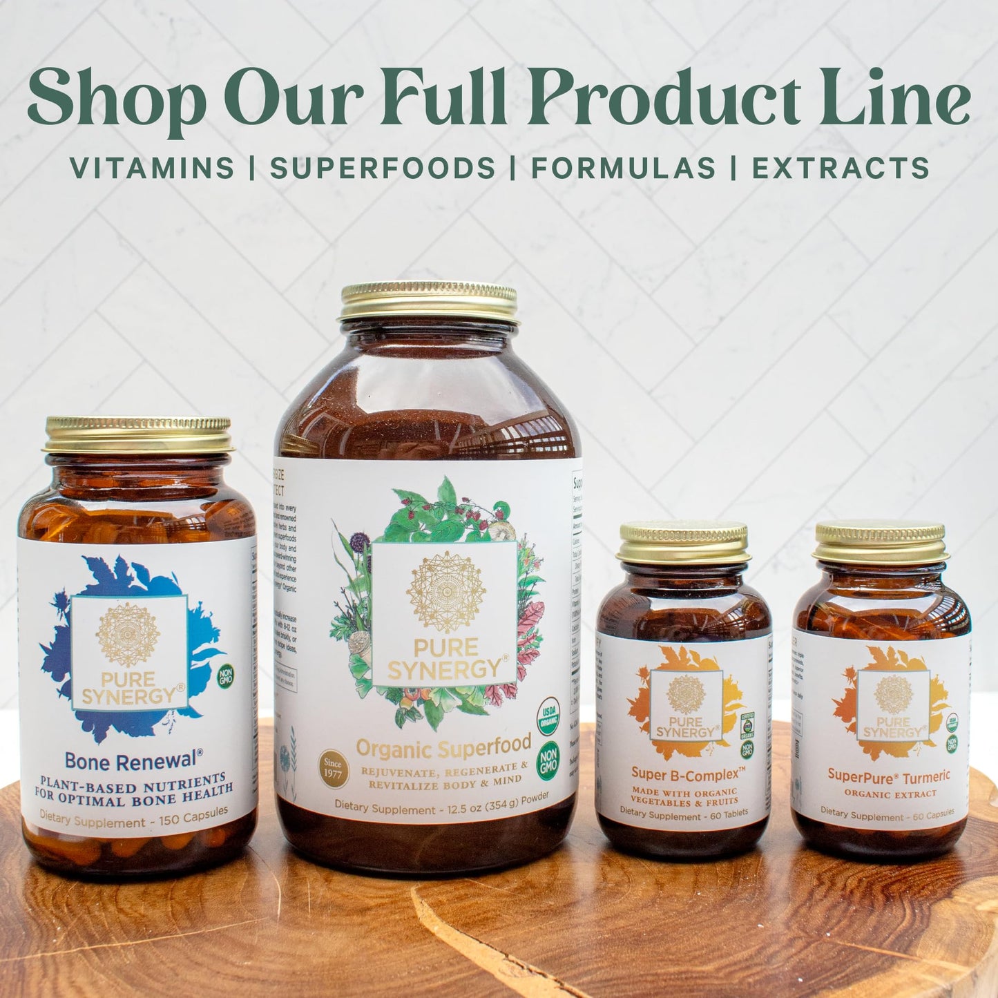 PURE SYNERGY Super B-Complex | Vitamin B Complex Made with Organic Whole Foods | Vegan Supplement with Natural Vitamin B12, Niacin, and Folate | for Energy