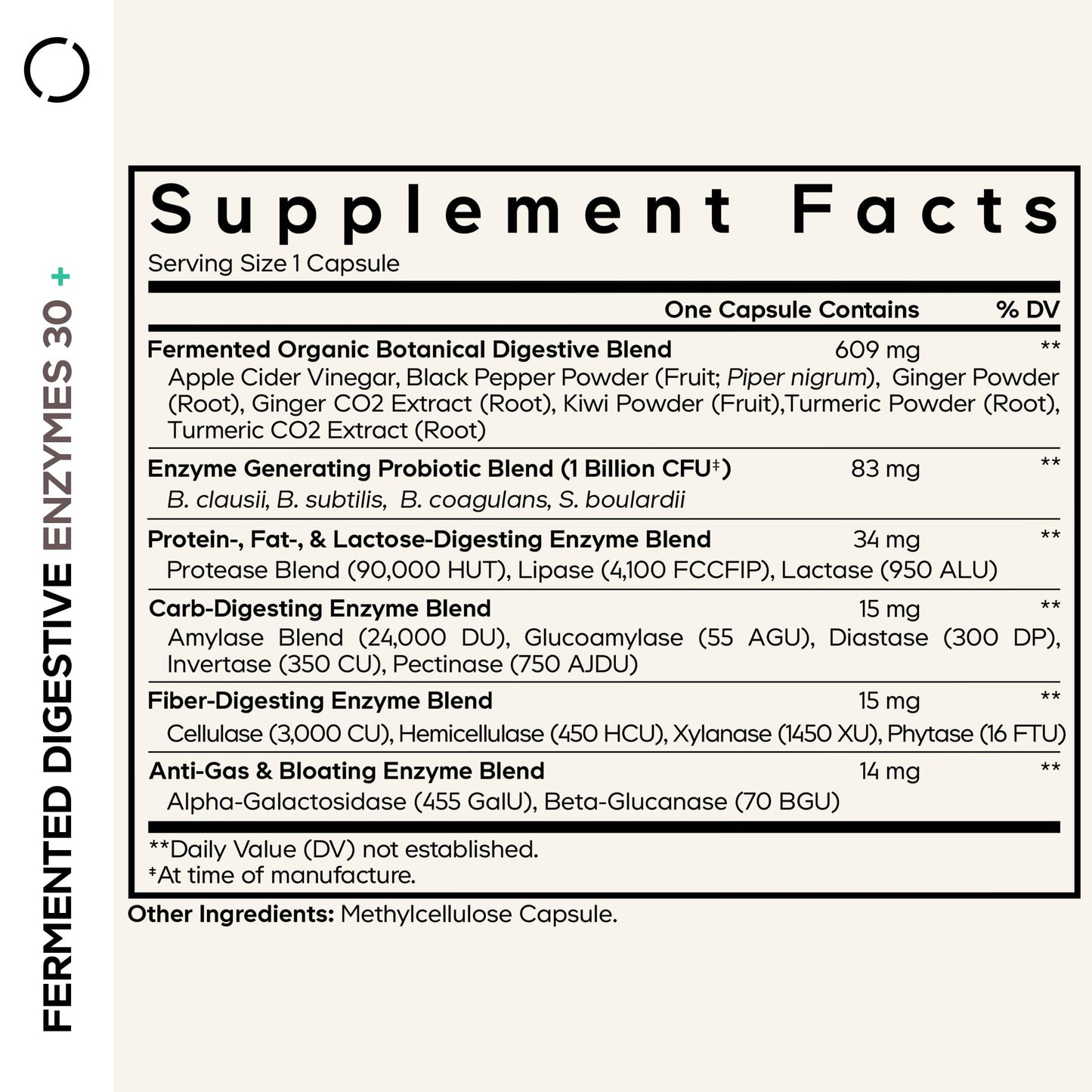 Codeage Fermented Digestive Enzymes Supplement - 14 Digestive Enzymes, Probiotics, Prebiotics, Fermented Botanicals, Plant-Based Multi Pancreatic Enzymes - 1 Capsule a Day - 30 Capsules CodeageBuy Supplements Australia