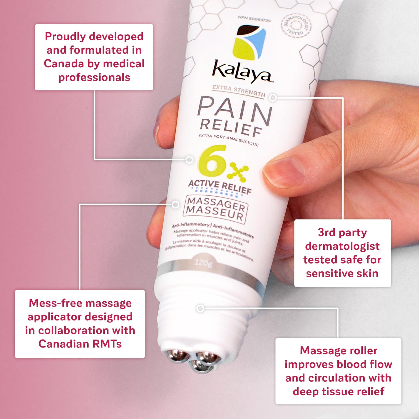 Kalaya 6X Pain Relief Arnica Cream with Massager and 6X Extra Strength Pain Relief Cream Kalaya NaturalsBuy Supplements Australia