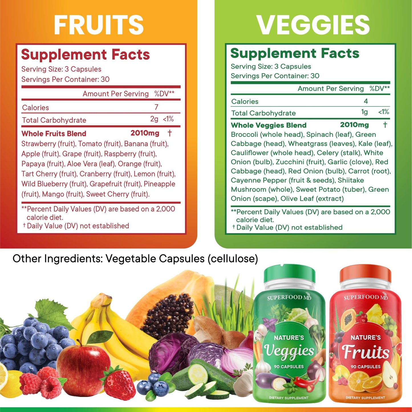 Superfood MD Fruits & Veggies Supplement - Whole Food Natural Superfoods - with Beta Carotene - Soy Free- 90 Count (Pack of 2) Superfood MDBuy Supplements Australia