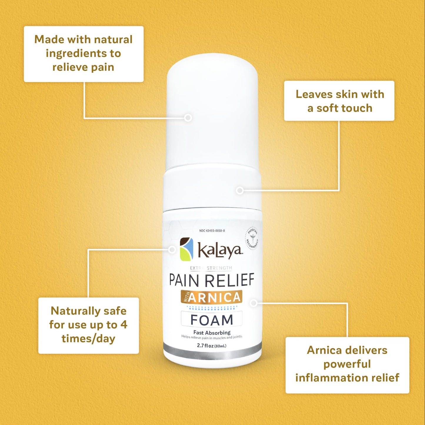 Kalaya Naturals Extra Strength Pain Relief Foam with Arnica - Supports Pain Relief in Muscle & Joints (2.7 Ounces) Kalaya NaturalsBuy Supplements Australia