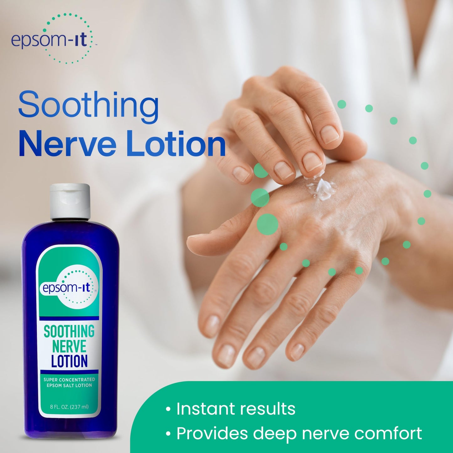 Epsom-It Soothing Nerve Lotion - Epsom Salt Magnesium Lotion, Topical Magnesium Cream with Capsaicin & Arnica to Provide Comfort for Legs, Knee and Feet, 8.0 oz., 2-Pack EPSOM-ITBuy Supplements Australia