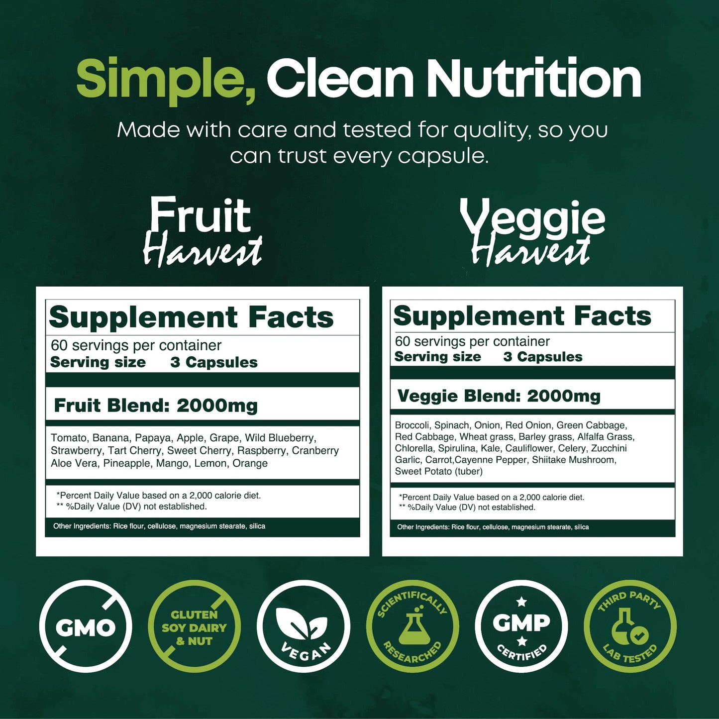Supermed Research Fruits and Vegetables Supplements – 2 Pack Combination Fruit & Veggies Supplement – Whole Food Vitamins & Minerals for Adults – Superfood Veggie Vitamins for Adults (180 x 2, 360 Ct) Supermed ResearchBuy Supplements Australia