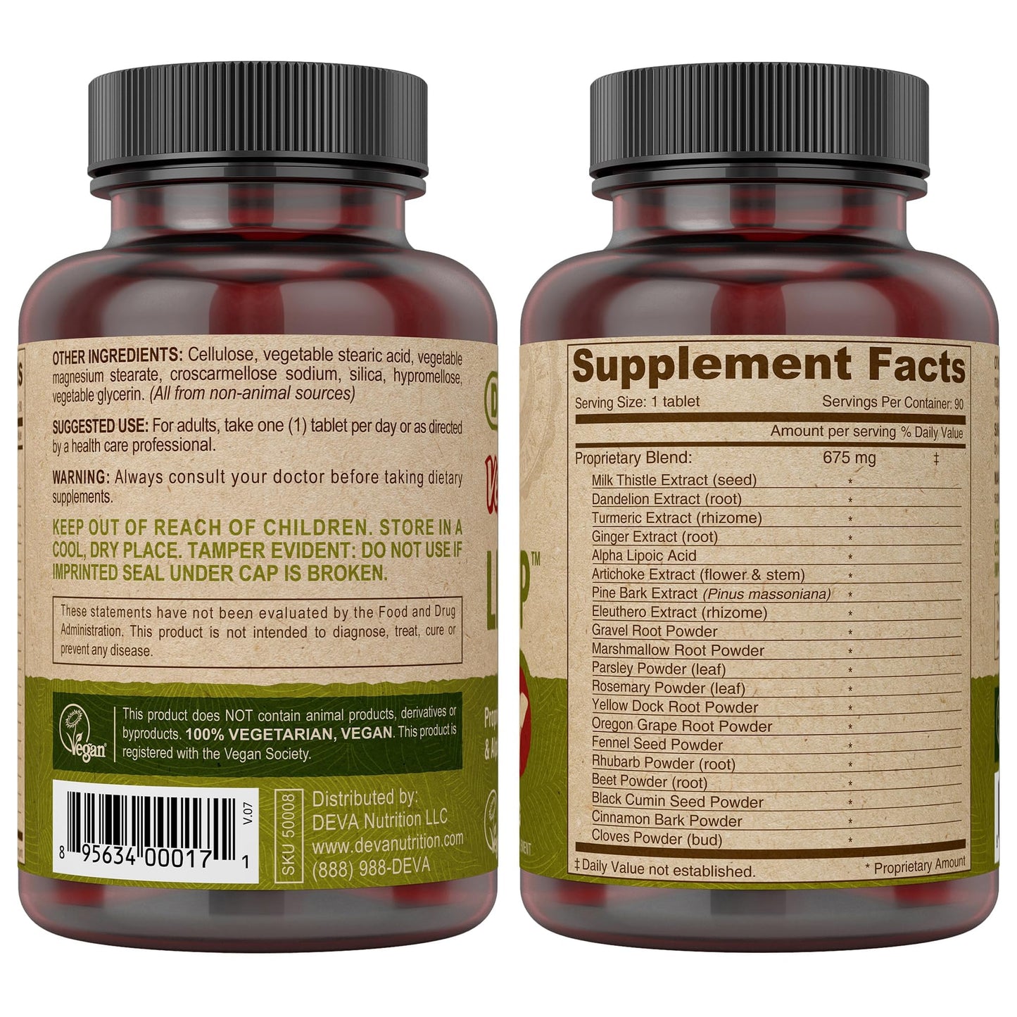 DEVA Vegan Liver Support Tablets 2-Pack - Proprietary Blend of 20 Herbs & Nutraceuticals, 90 Count Ea DEVABuy Supplements Australia