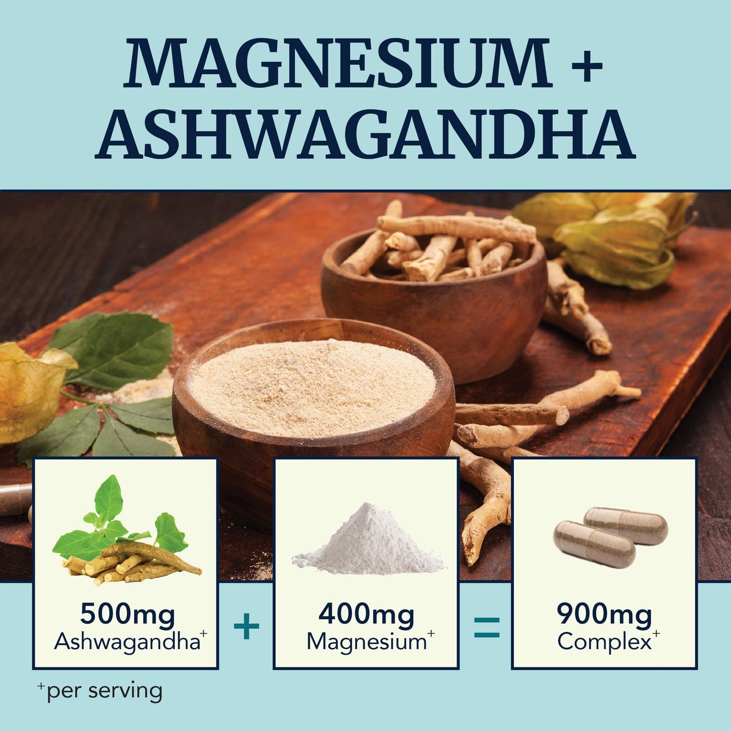 Magnesium Ashwagandha | Calming Magnesium Supplement for Adults | Relax, Rest, Calm Mood & Sleep Support | Mag Citrate & Oxide 400 mg + Ashwagandha 500 mg | Muscle Health & Stress Relief | 120 Ct Nobi NutritionBuy Supplements Australia