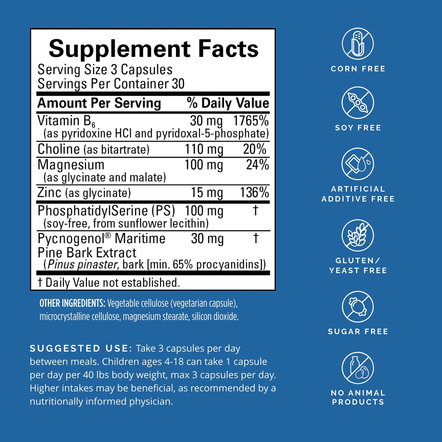 BRAINMD Dr Amen Attention Support - 90 Capsules - Promotes Mental Focus & Impulse Control - Gluten Free - 30 Servings BRAINMDBuy Supplements Australia