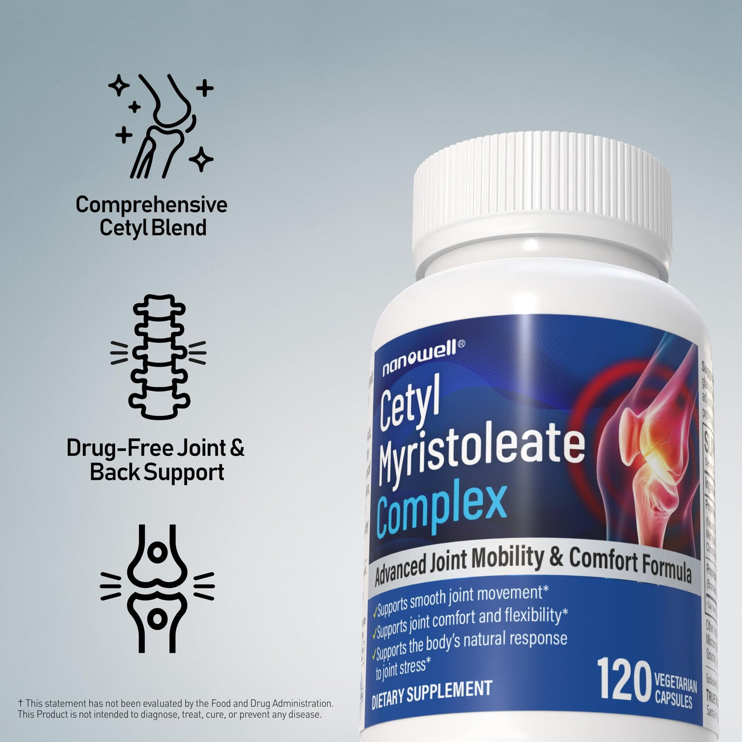 Cetyl Myristoleate Complex, CMO Advanced Joint Mobility & Comfort Formula 120 Capsules NANOWELLBuy Supplements Australia
