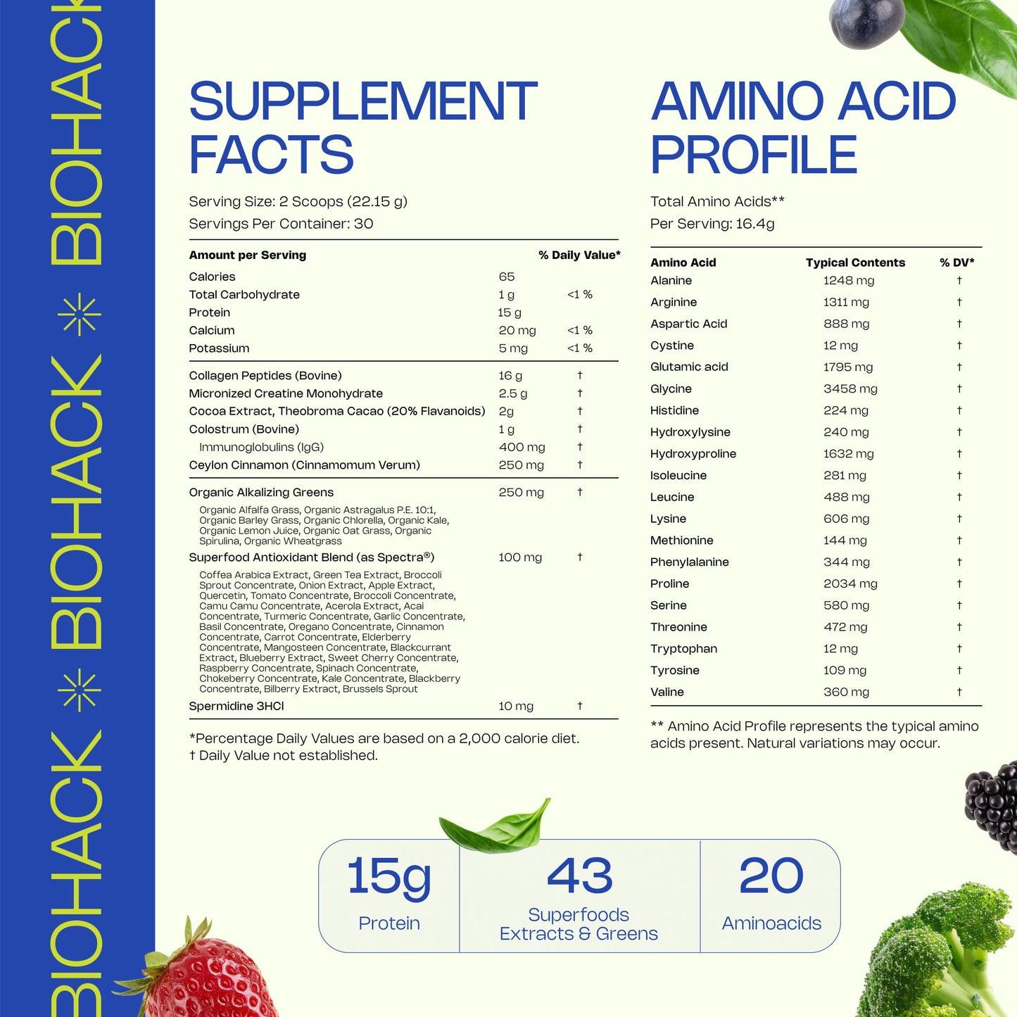 LevelUp Biohack Ageless: Colostrum Collagen Superfoods Antioxidants Spermidine Amino Acids Creatine for Women and Men, Total Body Rejuvenation (Dark Chocolate Cinnamon) LevelUpBuy Supplements Australia