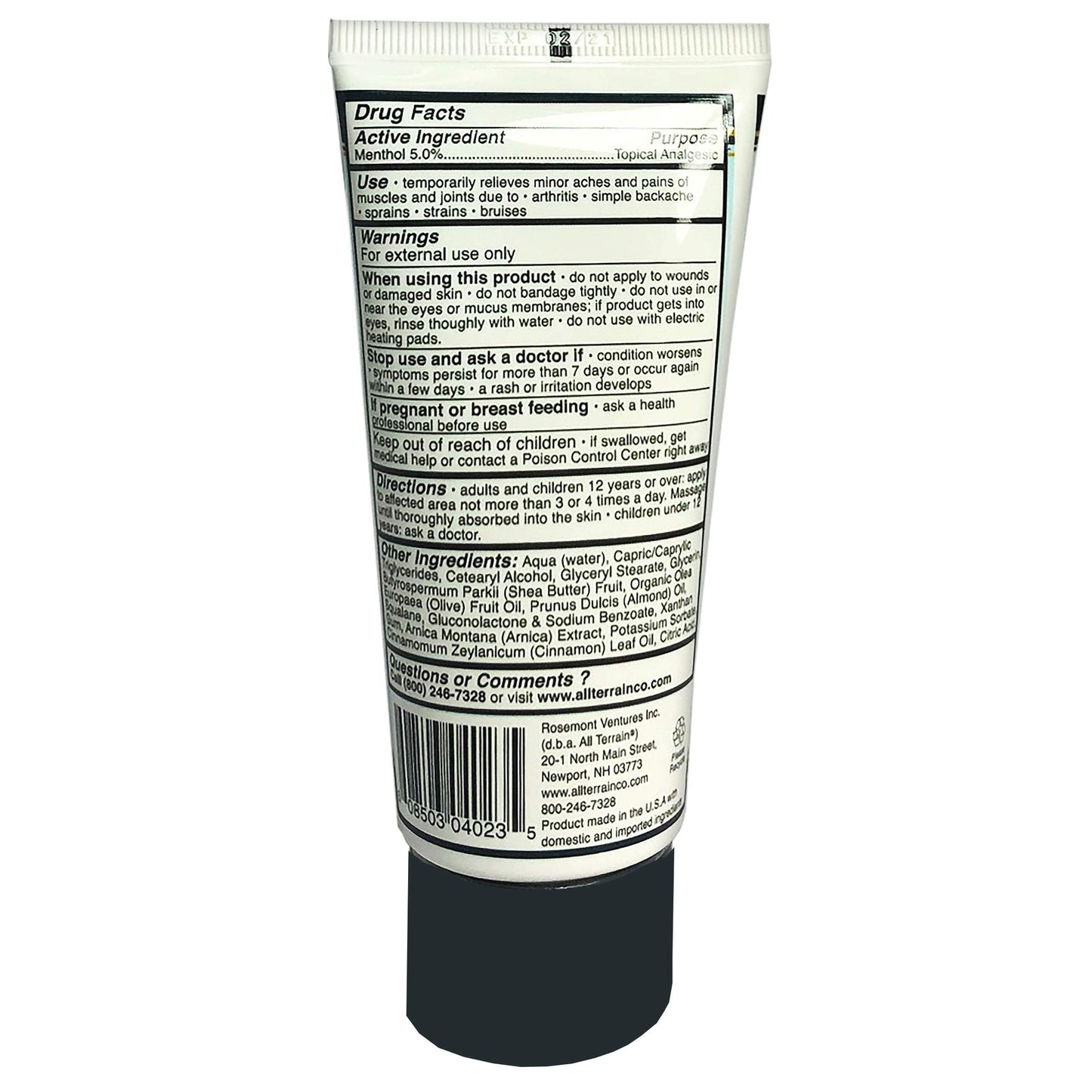 All Terrain Recovery Rub Soothing Massage Cream 3oz, Natural Relief for Muscle Aches and Pains All TerrainBuy Supplements Australia