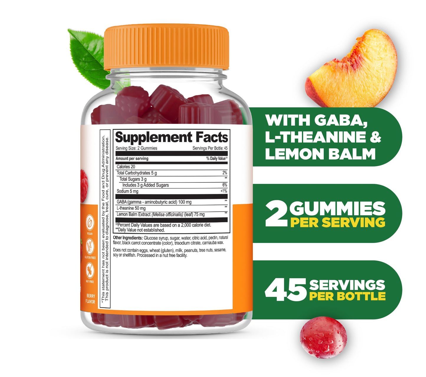 Lifeable Stress Aid Gummies for Teens | with Lemon Balm, GABA and L Theanine Supplements | Vegan Non GMO Mood Support Supplement | Great Tasing Stress Vitamins | L-Theanine for Teen | 90 Gummies LifeableBuy Supplements Australia