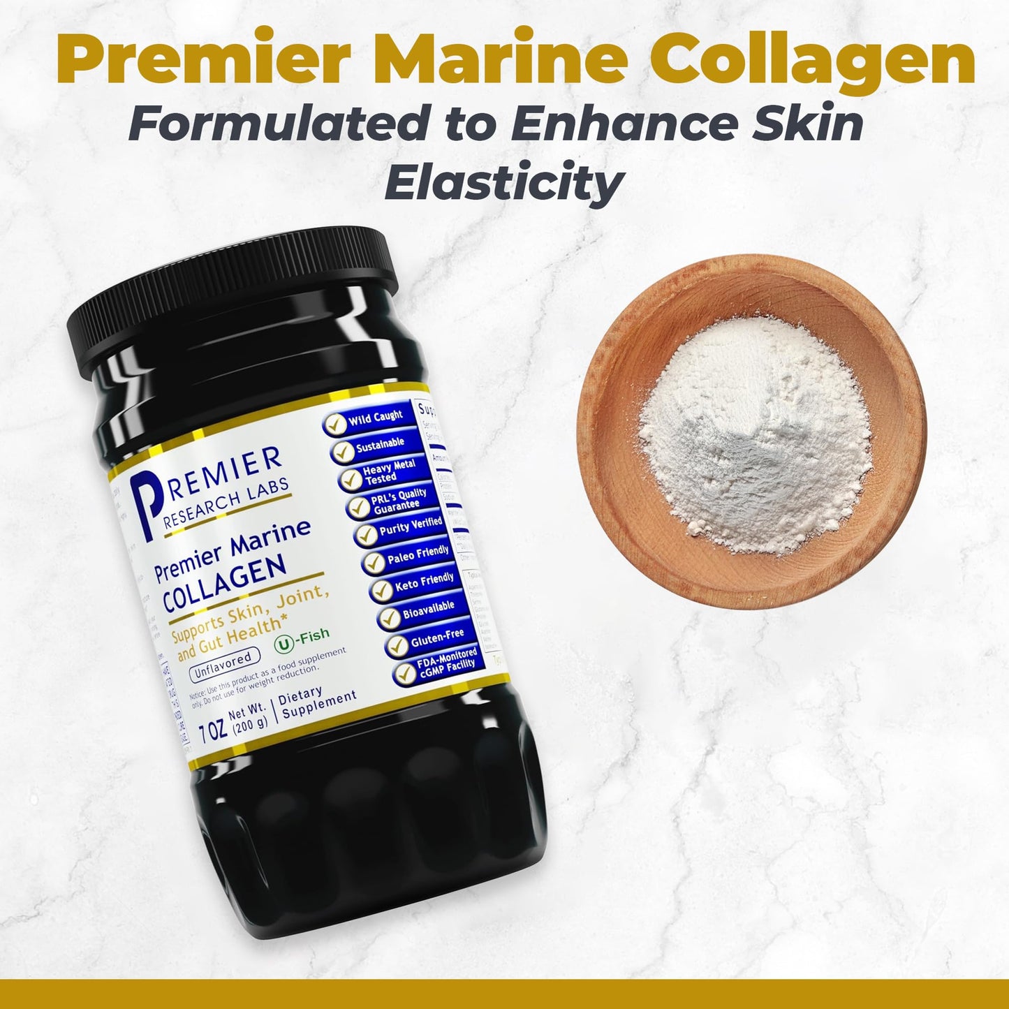 Premier Research Labs Marine Collagen - Marine Collagen Peptides, Hydrolyzed Marine Collagen Powder, Fish Collagen for Women and Men, 5g Collagen Per Serving for Skin, Joint, and Gut Health - 7 Oz Premier Research LabsBuy Supplements Australia