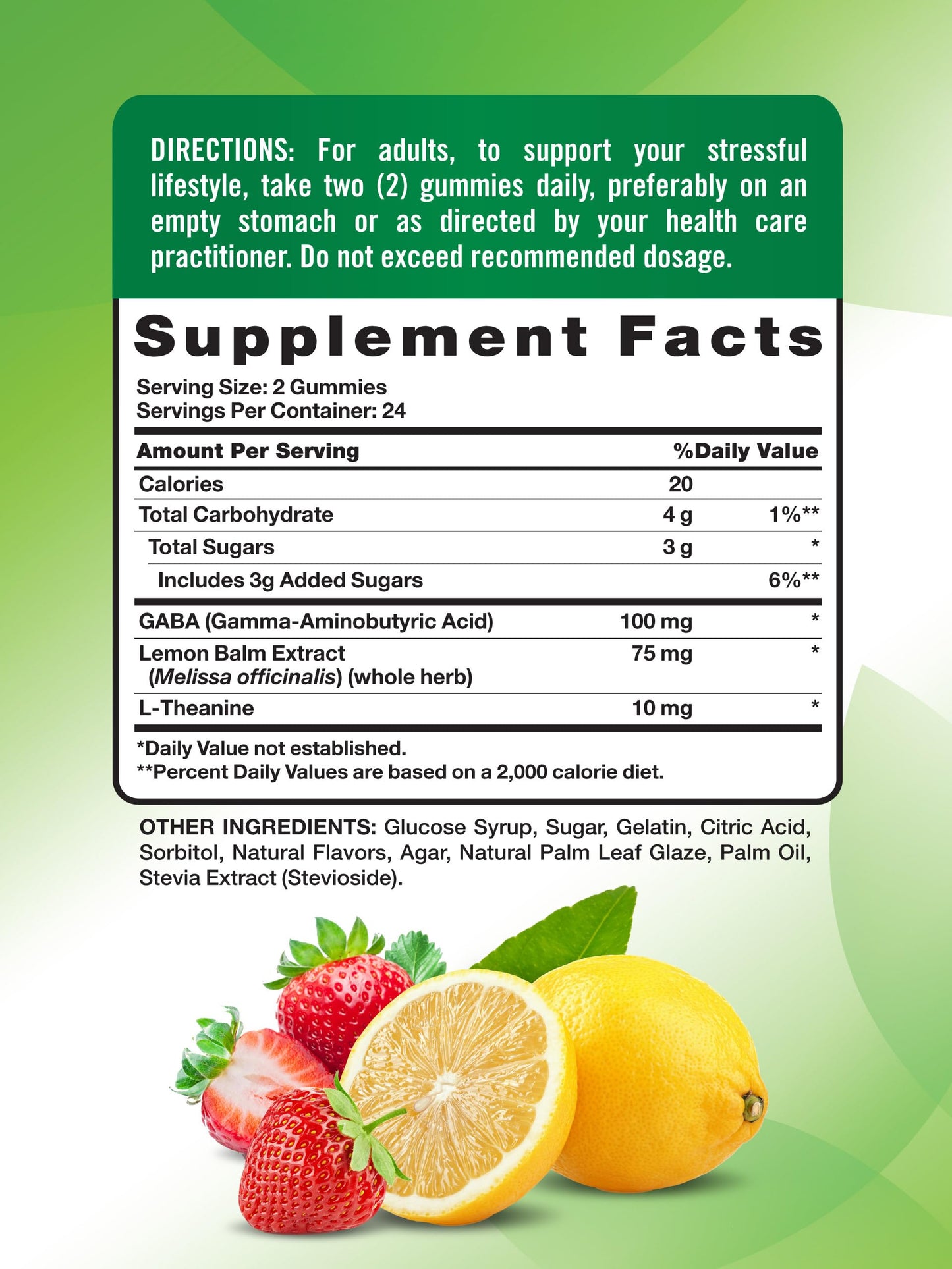 Nature's Truth Stress Relief Gummies for Adults | with Gaba, L Theanine, and Lemon Balm | Lemon Strawberry Flavor | Non-GMO & Gluten Free Supplement Nature's TruthBuy Supplements Australia